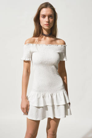 off shoulder jurk ecru