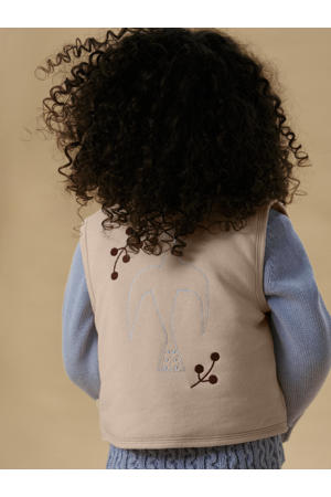 gilet met backprint lichtbruin