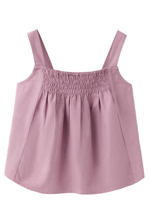 mouwloze top oudroze