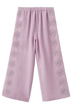 broek met borduursels - lila