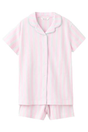 shortama gestreept roze/groen