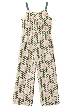 gebloemde jumpsuit beige