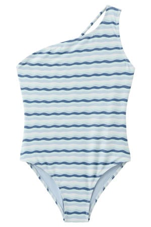 one shoulder badpak blauw