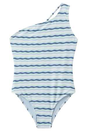 one shoulder badpak blauw