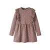 GUPPY MINI midi A-lijn jurk met broderie en print - oudroze