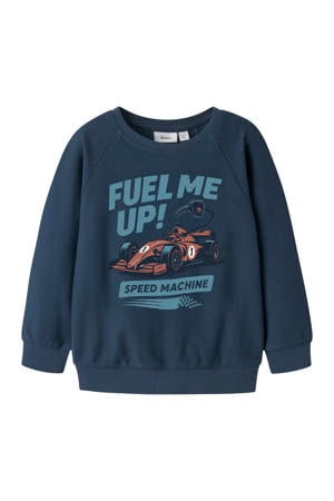 sweater met print - donkerblauw