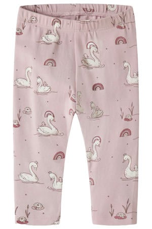slim fit legging met print - lichtroze