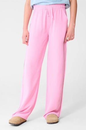 high waist casual broek lichtroze
