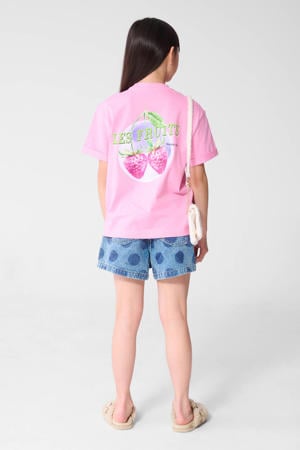 T-shirt met backprint roze