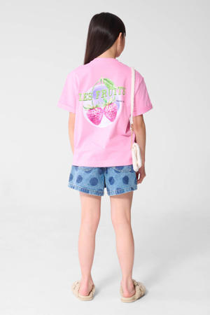T-shirt met backprint roze
