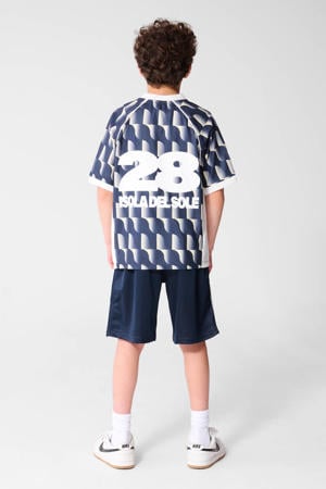 T-shirt met backprint donkerblauw