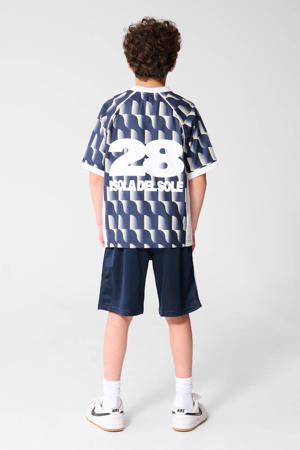 T-shirt met backprint donkerblauw