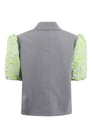 thumbnail: Shoeby cropped blazer met krijtstreep grijs