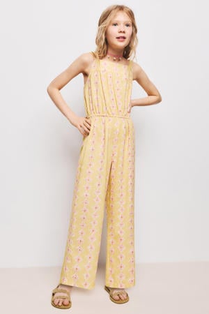 gebloemde jumpsuit geel