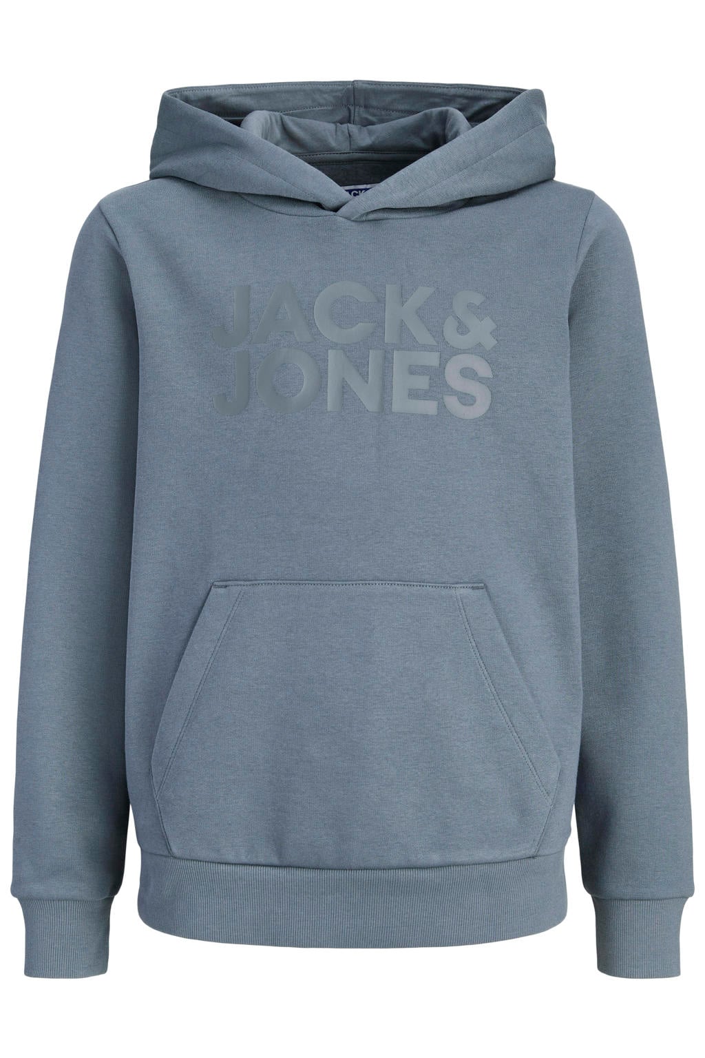 JACK & JONES JUNIOR rechtvallende hoodie met logo - grijsblauw