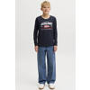 JACK & JONES JUNIOR longsleeve met logo - donkerblauw