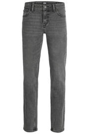 thumbnail: Black denim jongens JACK & JONES JUNIOR regular fit jeans van stretchkatoen met low waist en effen