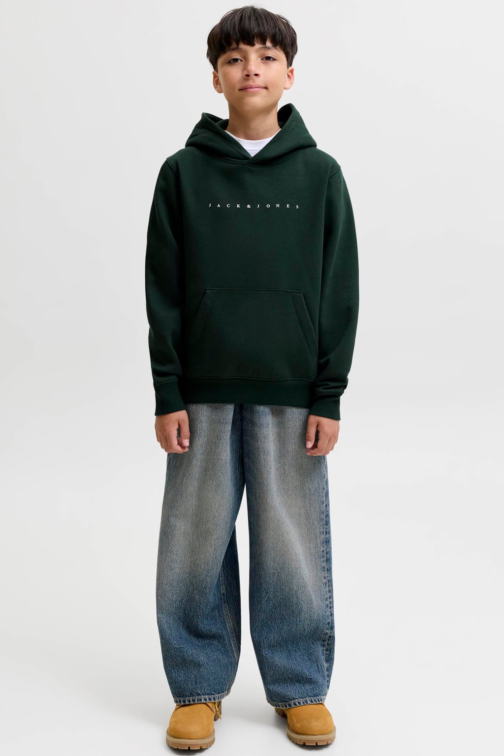 JACK & JONES JUNIOR hoodie - donkergroen