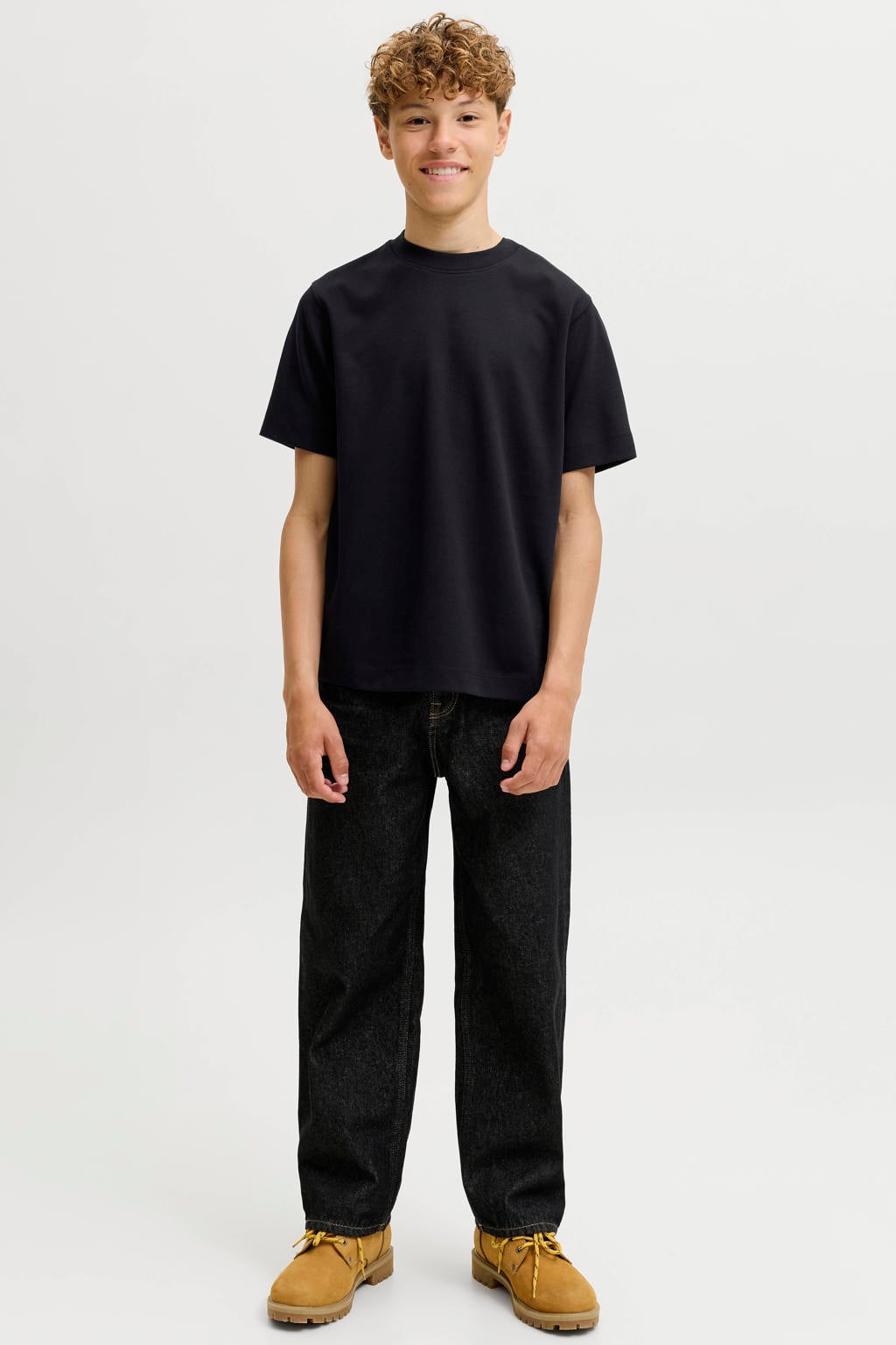 JACK & JONES JUNIOR oversized T-shirt - zwart