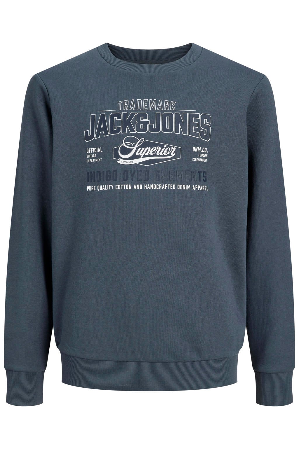 JACK & JONES JUNIOR sweater met logo - grijsblauw
