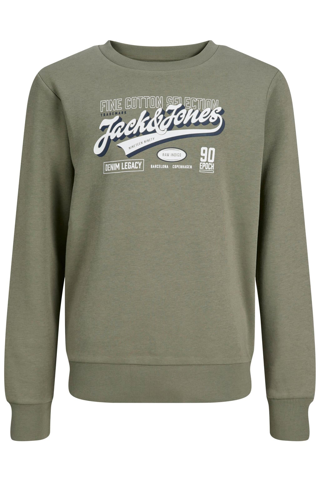 JACK & JONES JUNIOR sweater met logo - grijsgroen