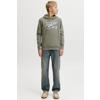 JACK & JONES JUNIOR hoodie met logo - grijsgroen