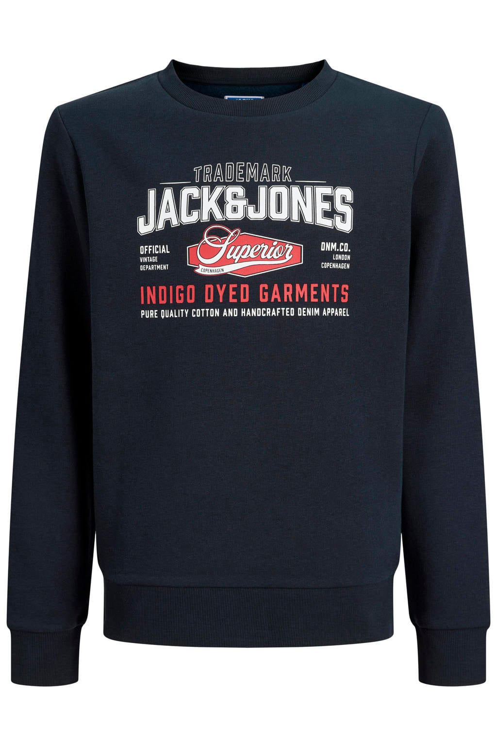 JACK & JONES JUNIOR sweater met logo - donkerblauw