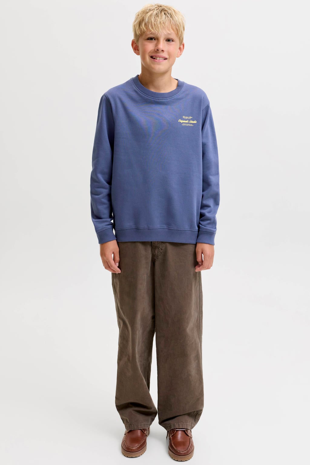 JACK & JONES JUNIOR sweater met backprint - blauw