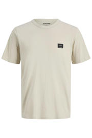 thumbnail: Ecru jongens JACK & JONES JUNIOR T-shirt van katoen met effen, korte mouwen en ronde hals