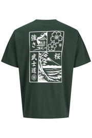 thumbnail: JACK & JONES JUNIOR rechtvallend T-shirt met backprint - groen
