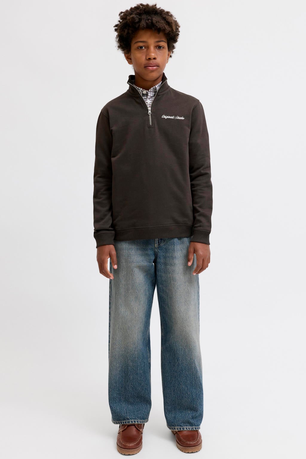 JACK & JONES JUNIOR sweater - donkerbruin