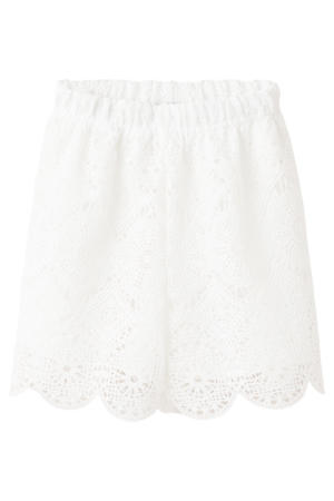 casual short broderie wit