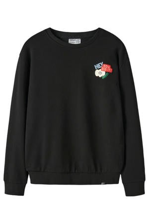 sweater met backprint - zwart