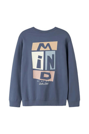 sweater met backprint - blauw