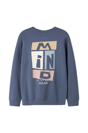 sweater met backprint - blauw