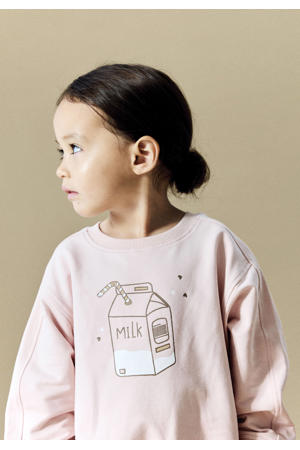 sweater met print - lichtroze