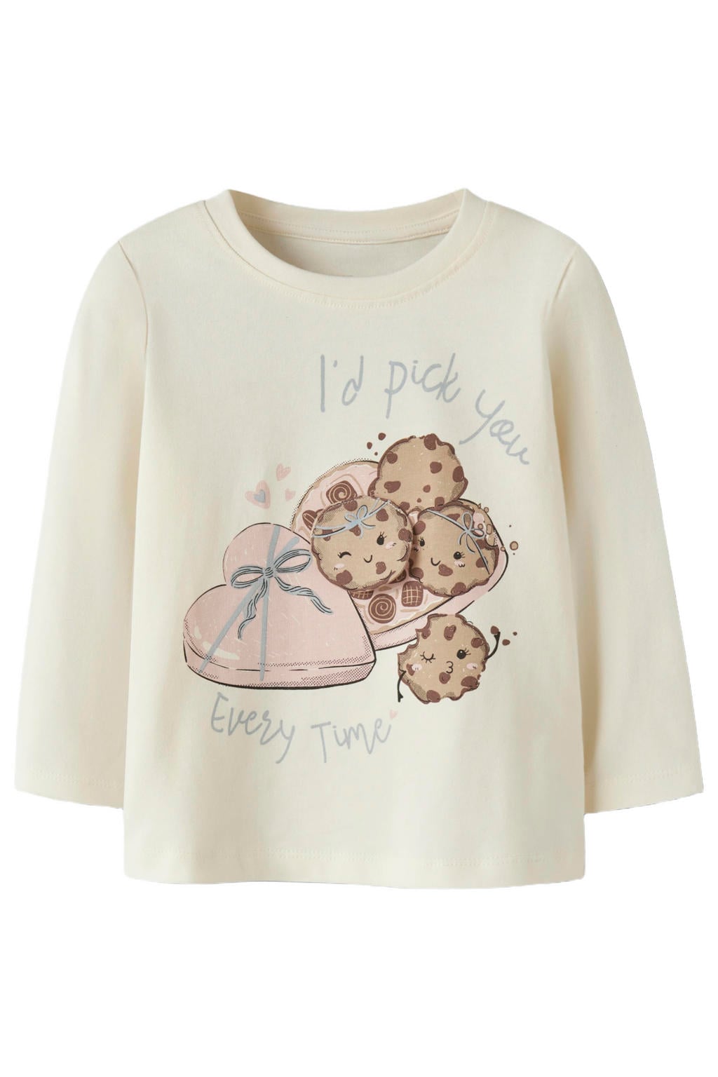 NAME IT MINI longsleeve met print - ecru