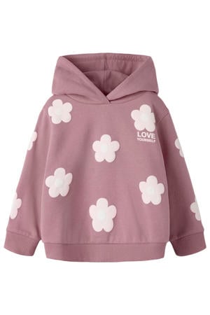 gebloemde hoodie - lila