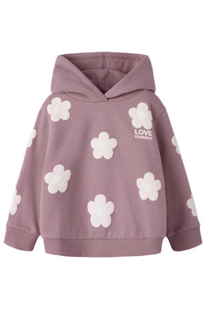gebloemde hoodie - lila