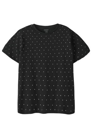 T-shirt met stippen - zwart