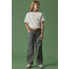 NAME IT KIDS wide leg casual broek met panterprint - grijs