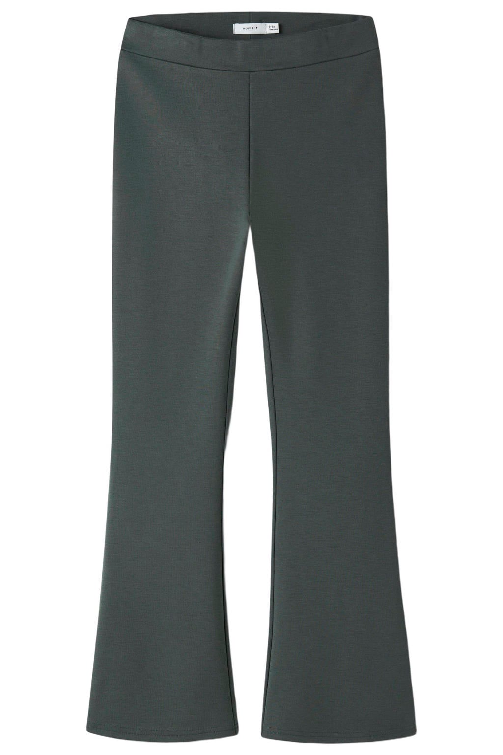 Donkergroene meisjes NAME IT KIDS bootcut regular waist legging van viscose met elastische tailleband en effen