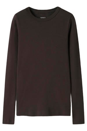 longsleeve gebreid donkerbruin