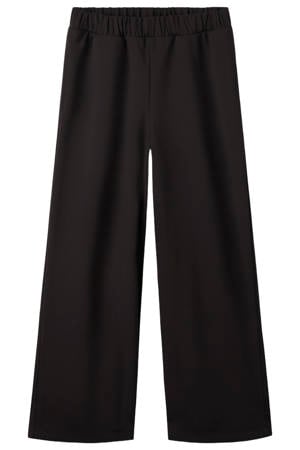 wide leg regular casual broek - donkerbruin