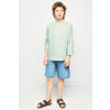 Mango Kids overhemd met linnen lichtgroen