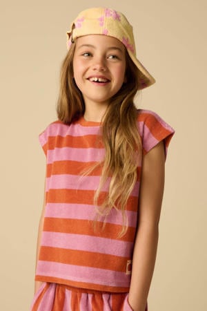 gestreept T-shirt lila