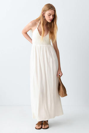 maxi jurk gebreid wit