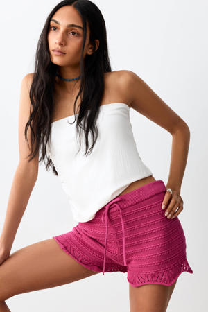 casual short gehaakt roze