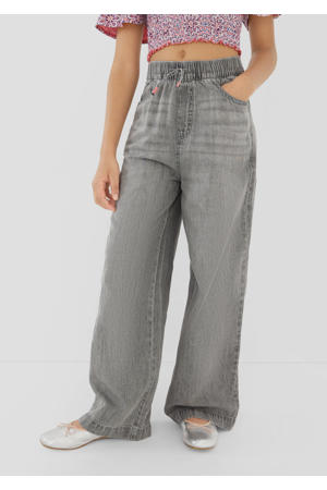 high waist wide leg jeans grey denim