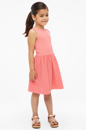 korte jurk rib gebreid roze